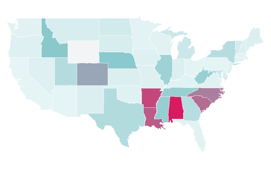 Affinity by region — TCBY, United States
