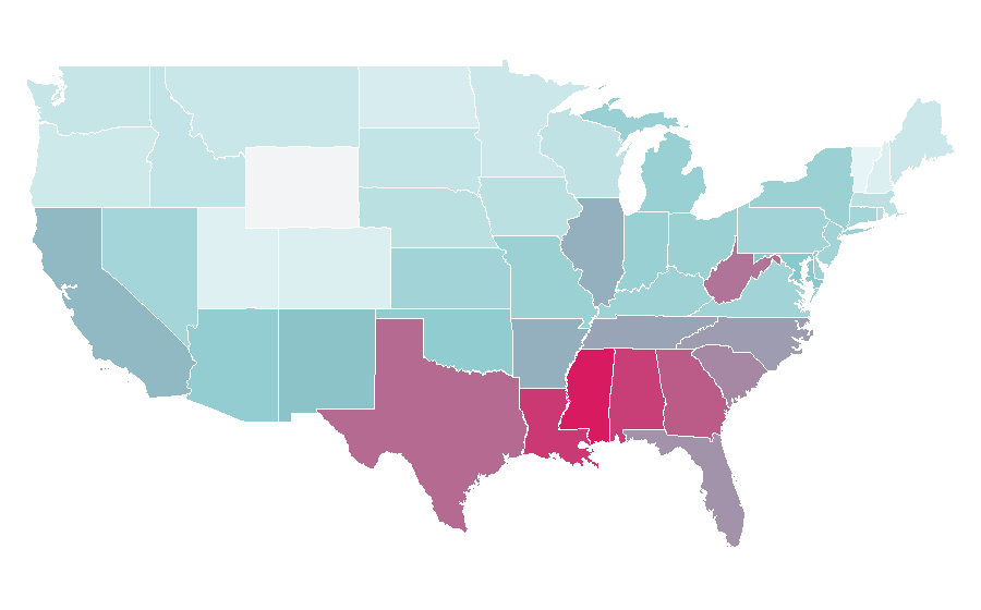 Affinity by region — Tea tree oil, United States