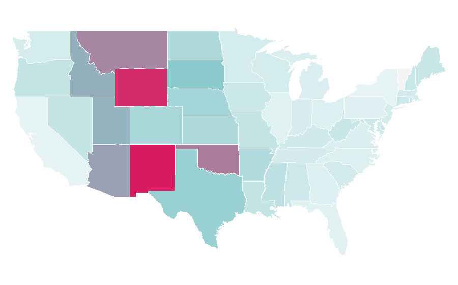 Affinity by region — Team roping, United States