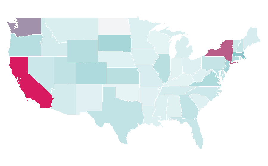 Affinity by region — TechCrunch, United States