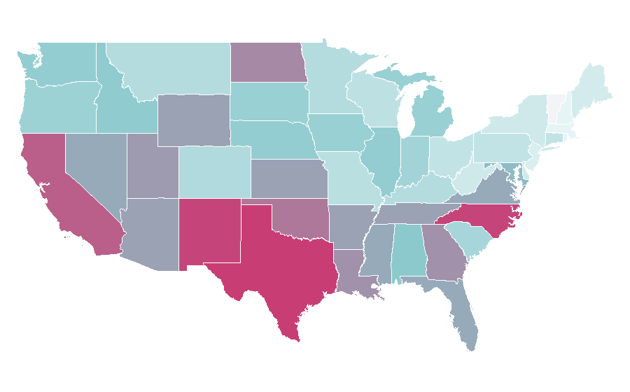 Affinité par région — Technician, États-Unis