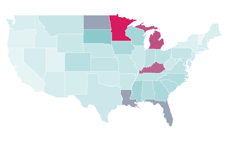 Affinity by region — Teddy Bridgewater, United States