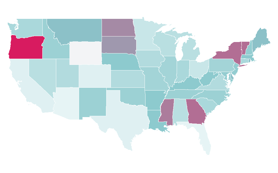 Affinity by region — Teen drama, United States