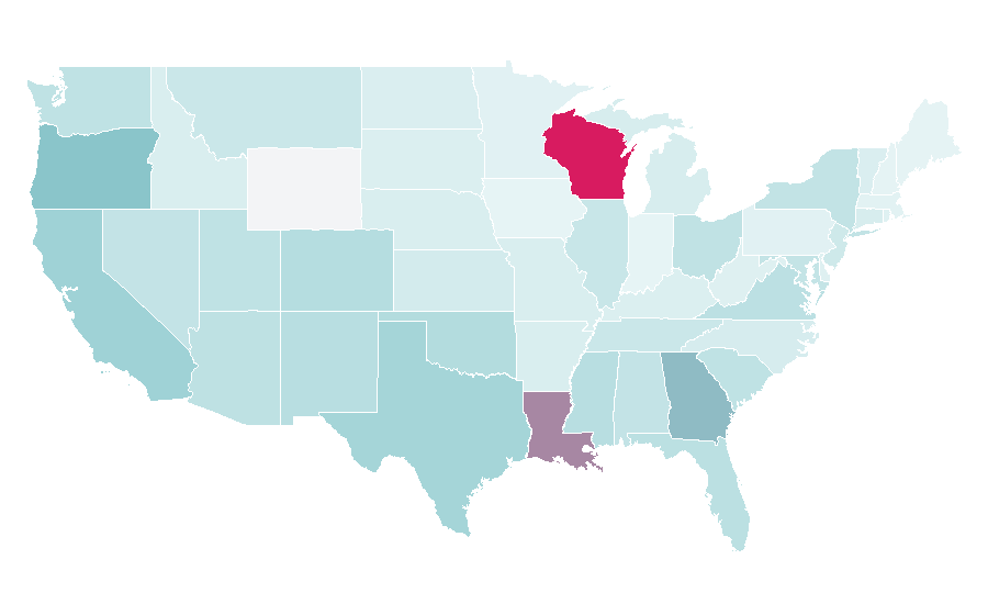 Affinity by region — Teeth cleaning, United States