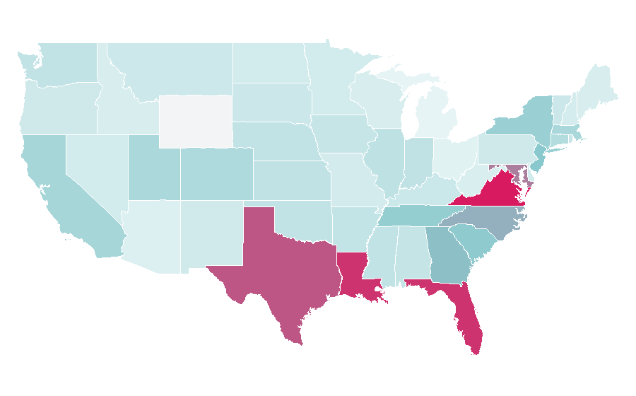 Affinity by region — Tegucigalpa, United States