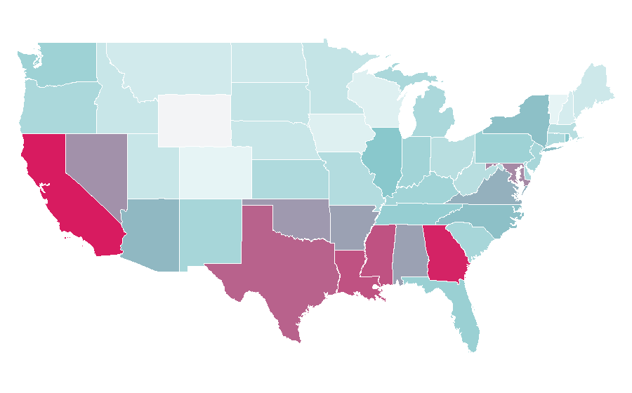 Affinity by region — Telepathy, United States