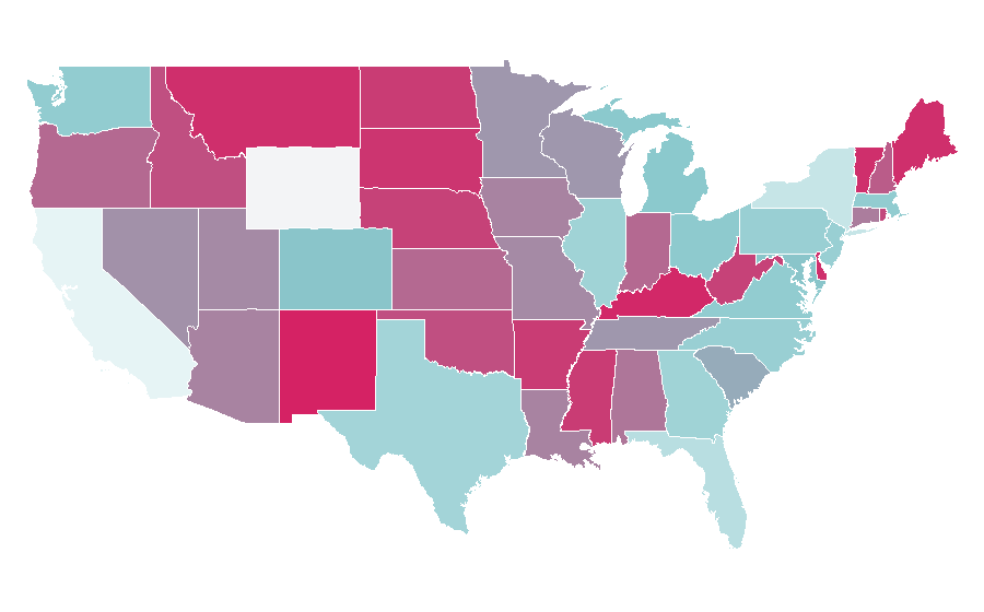 Affinity by region — Television presenter, United States