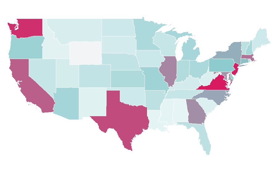 Affinity by region — Telugu language, United States