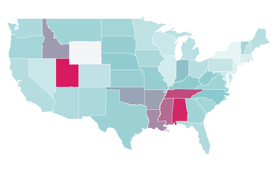 Affinity by region — Temple in Jerusalem, United States