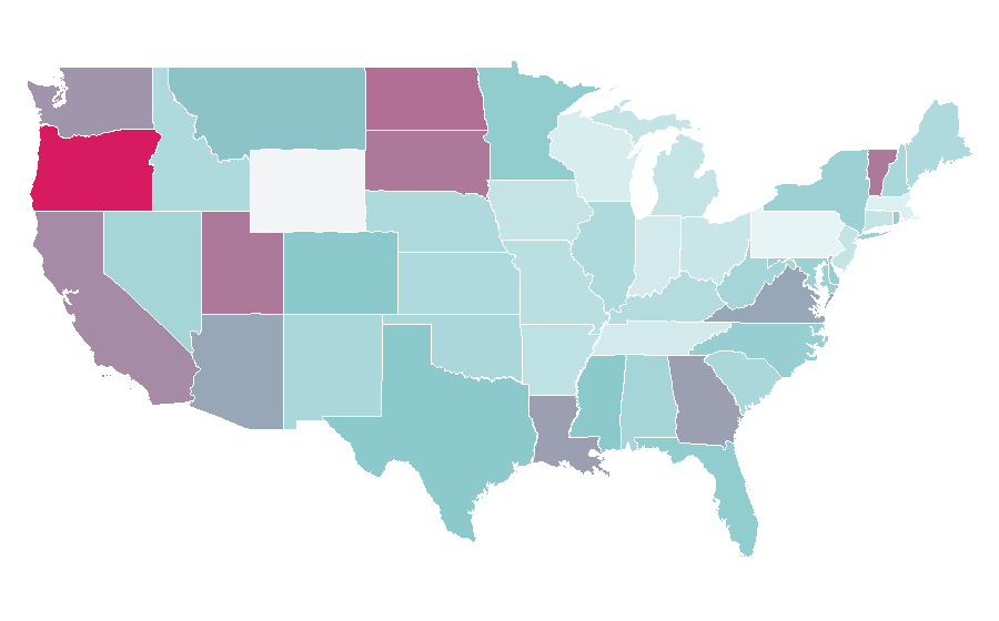 Affinity by region — Temporary work, United States