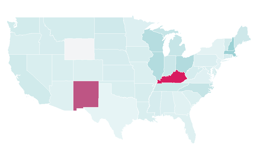 Affinity by region — Ten-pin bowling, United States