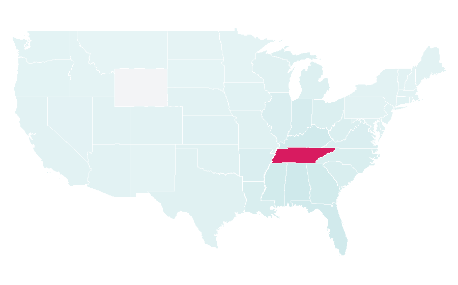 التقارب حسب المنطقة — Tennessee, الولايات المتحدة