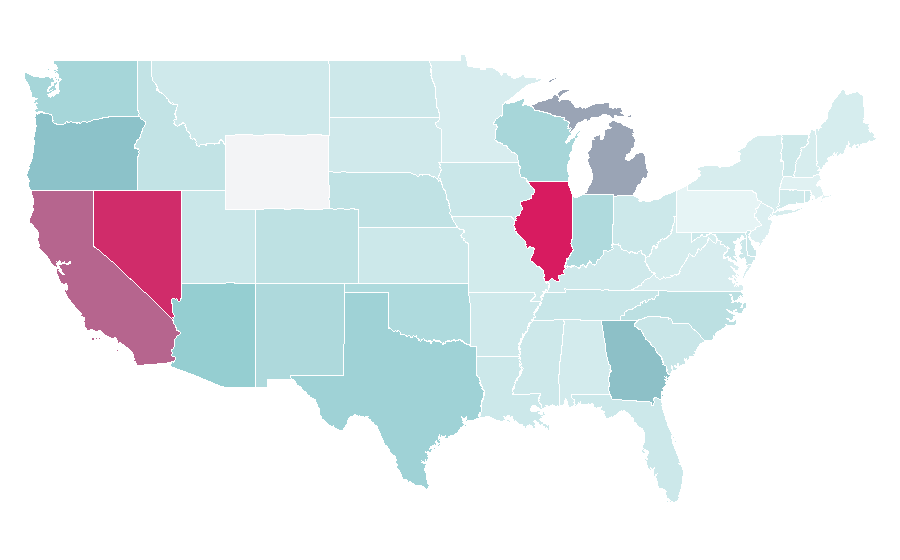 Affinity by region — Tequila Cazadores, United States