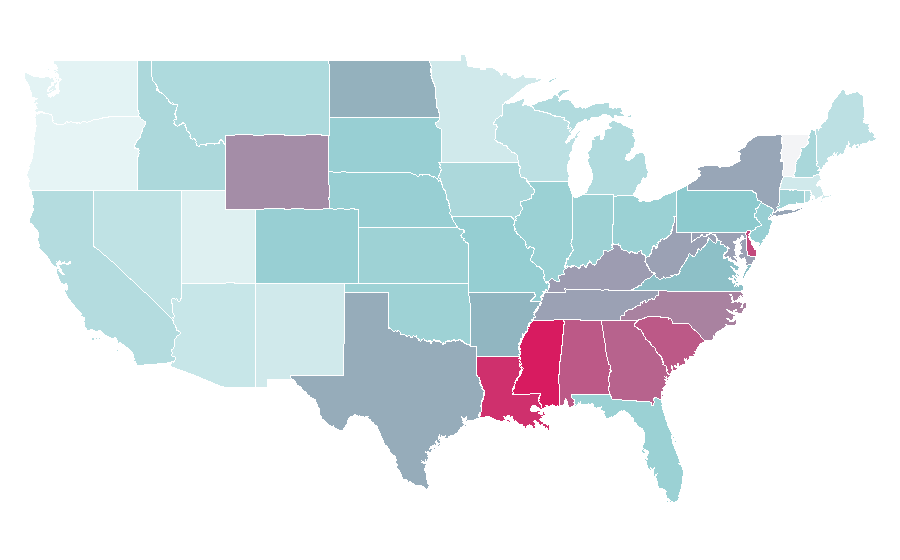 Affinity by region — Term life insurance, United States