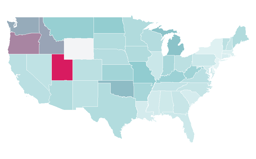 Affinity by region — Terraria, United States