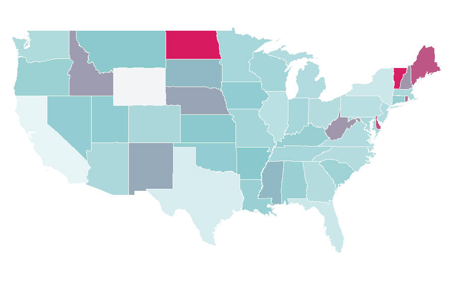 Affinität nach Region — Terrestrial television, USA