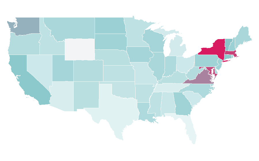 Affinity by region — Tertiary education, United States