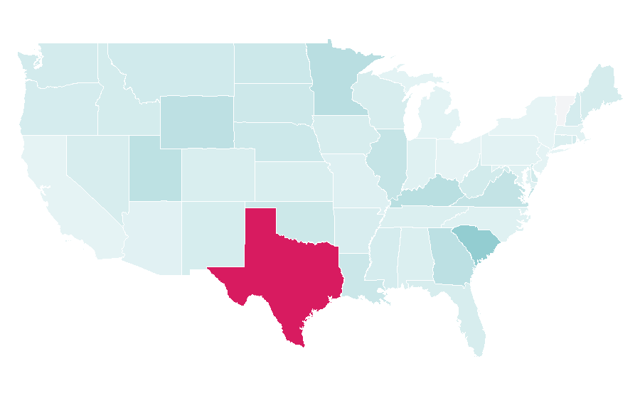 Affinity by region — Tertiary sector of the economy, United States