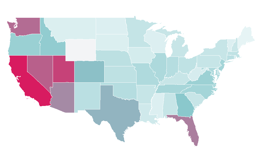 Affinity by region — Tesla Roadster, United States