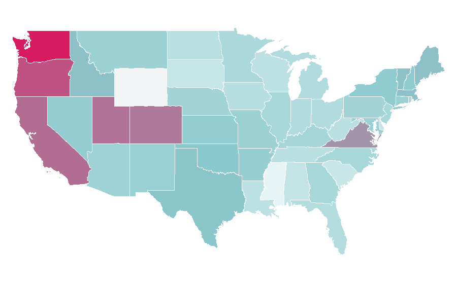 Affinity by region — Tesseract (band), United States