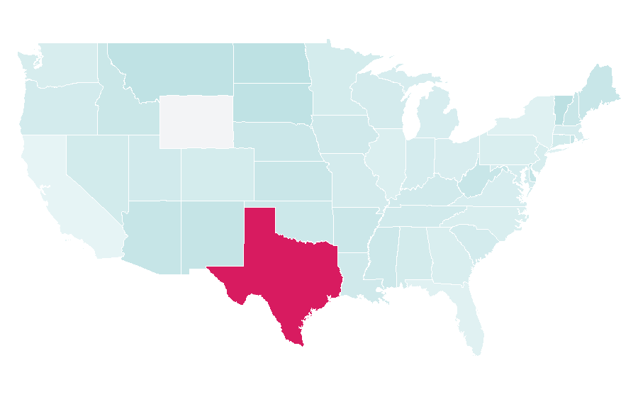 Afinidad por región — Texas country music, Estados Unidos
