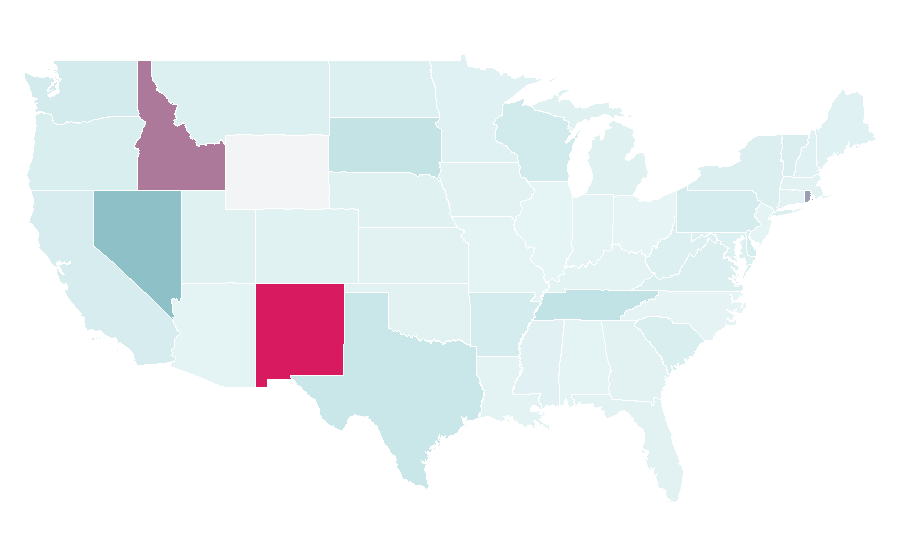 Affinity by region — Thai cuisine, United States