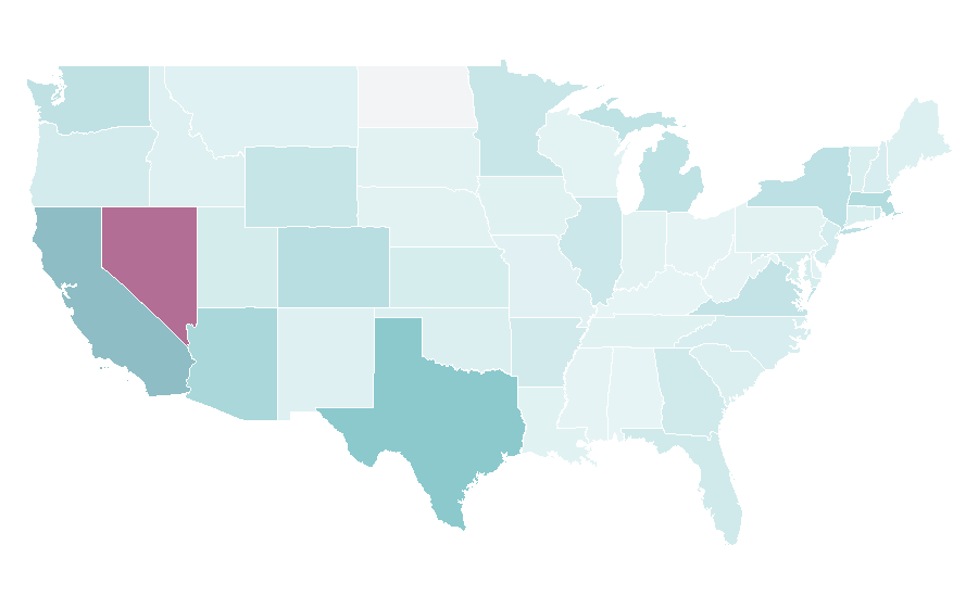 Affinity by region — Thai massage, United States