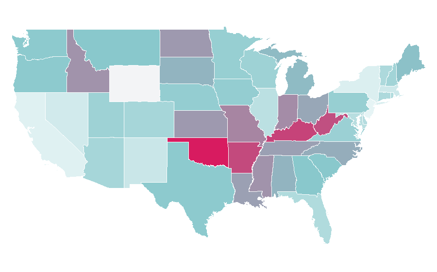 Affinity by region — The 100 (TV series), United States