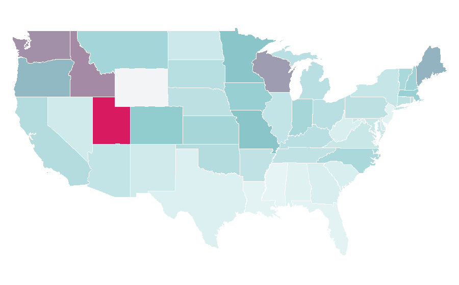 Affinity by region — The Amazing Race, United States