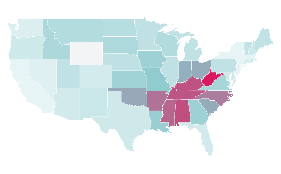 Affinity by region — The Andy Griffith Show, United States