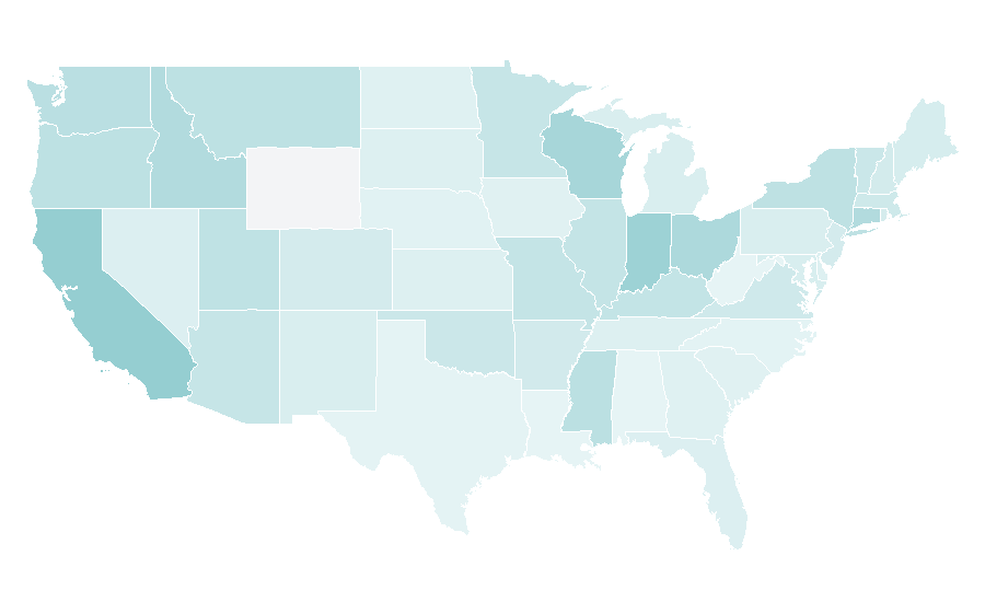 Affinity by region — The Artist (magazine), United States