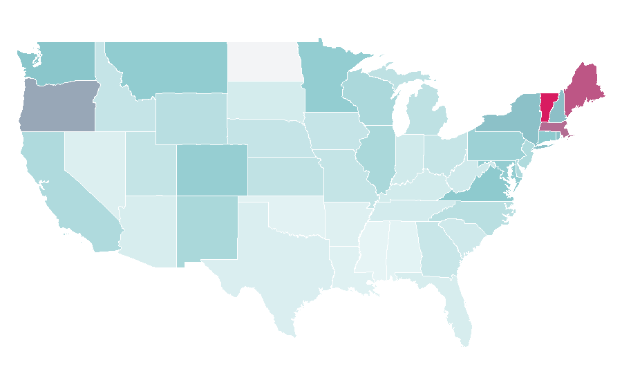 Affinity by region — The Atlantic, United States