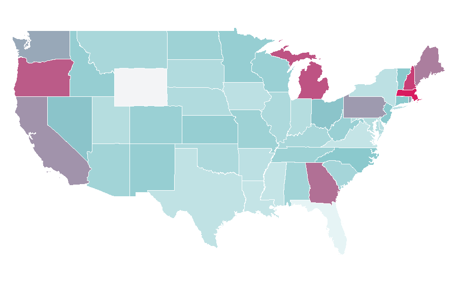 Affinity by region — The B-52's, United States