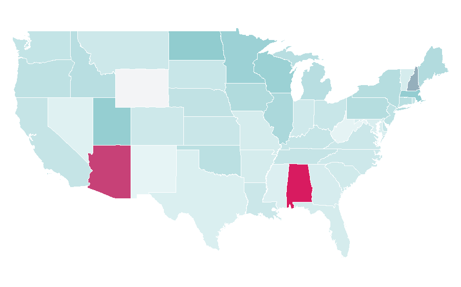 Affinity by region — The Bachelor, United States
