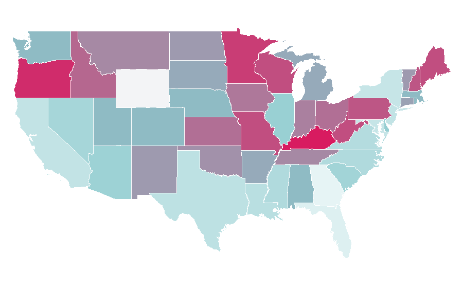 Affinity by region — The Bangles, United States