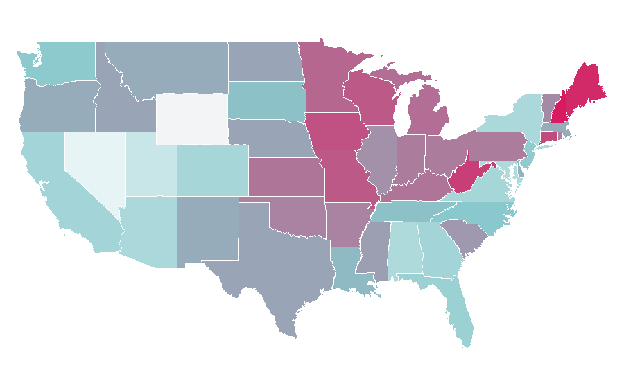 Affinity by region — The Big C (TV series), United States