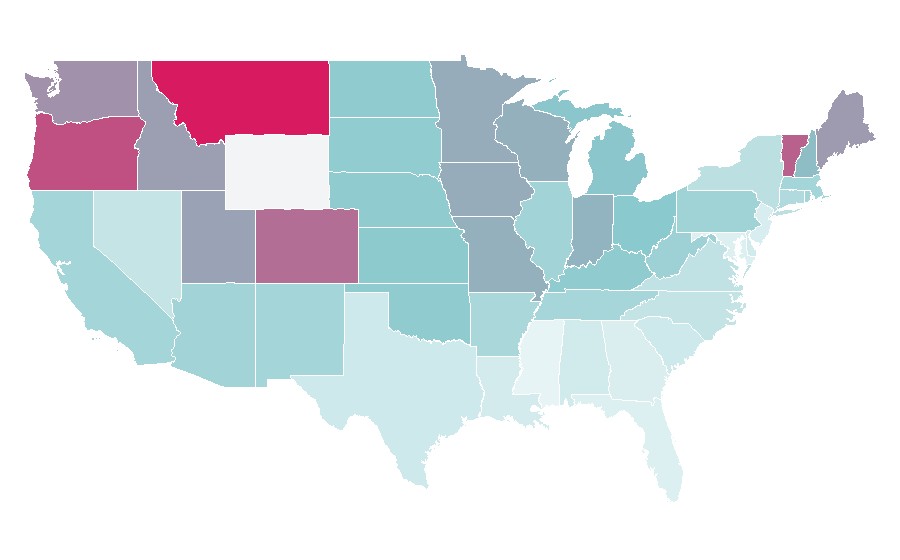 Affinity by region — The Big Lebowski, United States