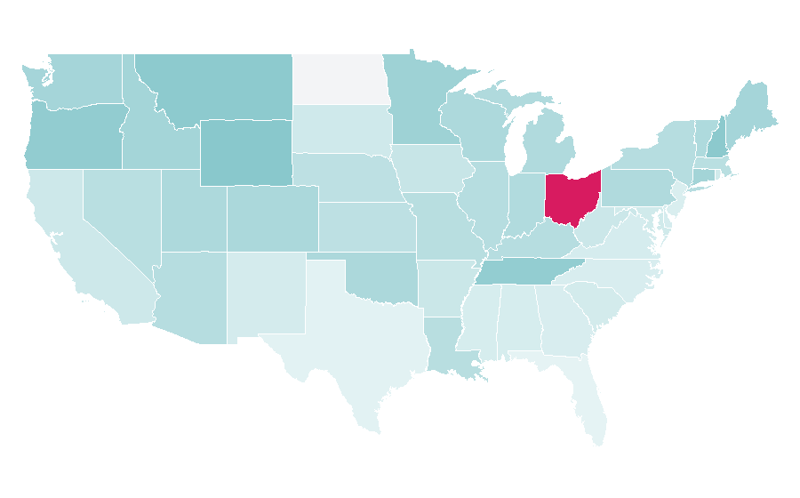 Affinity by region — The Black Keys, United States