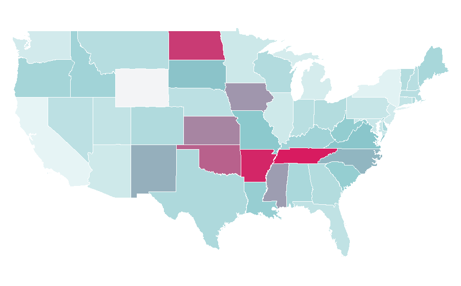 Affinity by region — The Bobby Bones Show, United States