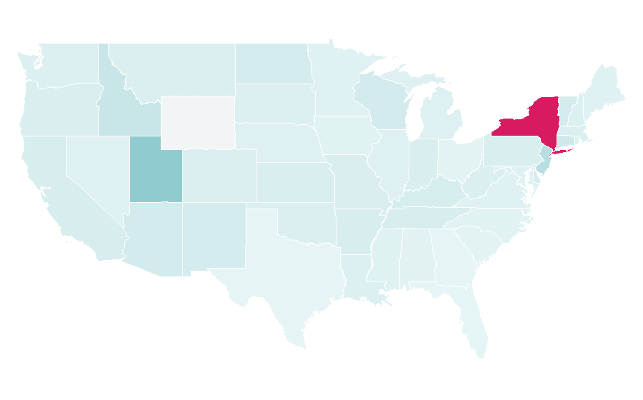 Affinity by region — The Book of Mormon (musical), United States
