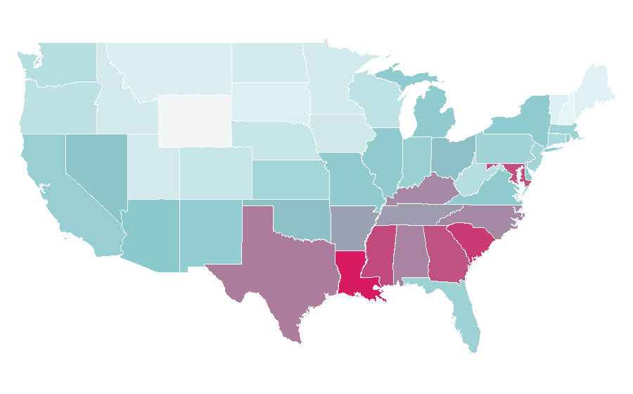 Affinity by region — The Boondocks (TV series), United States