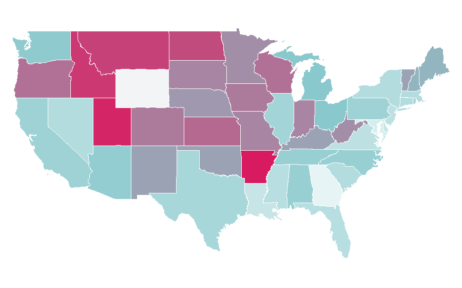 Affinity by region — The Bucket List, United States