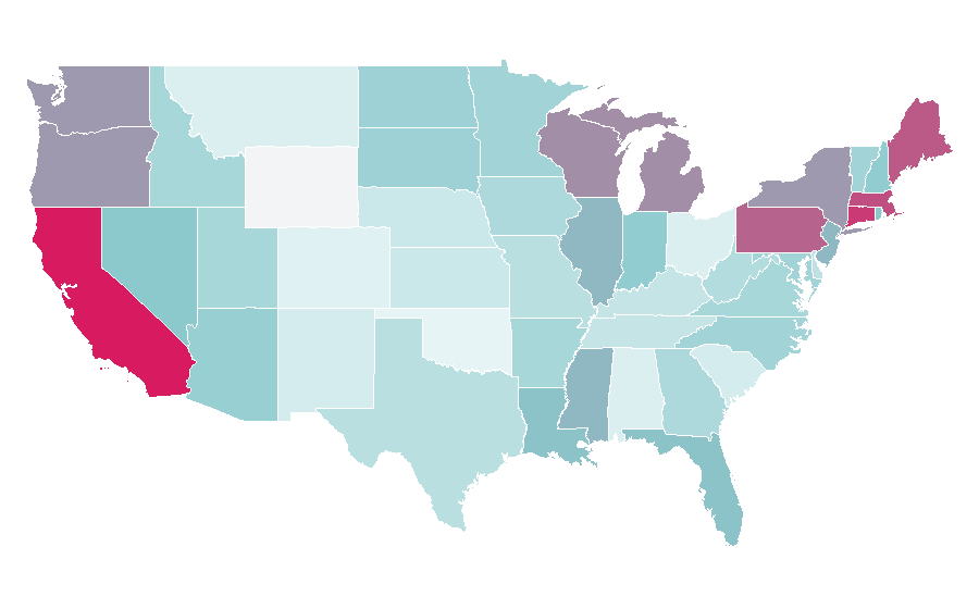 Affinity by region — The Carpenters, United States