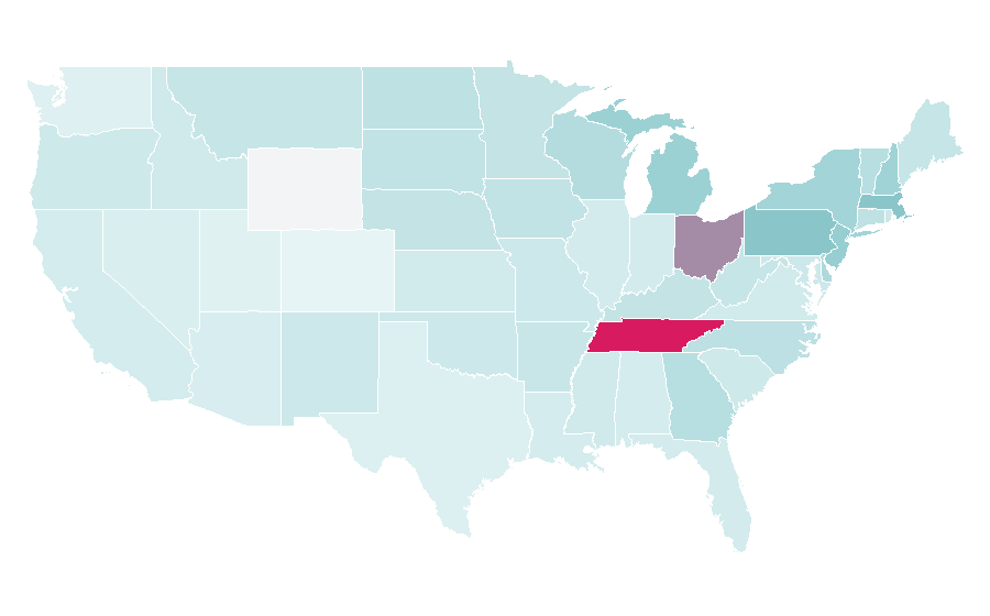 Affinity by region — The Chew, United States