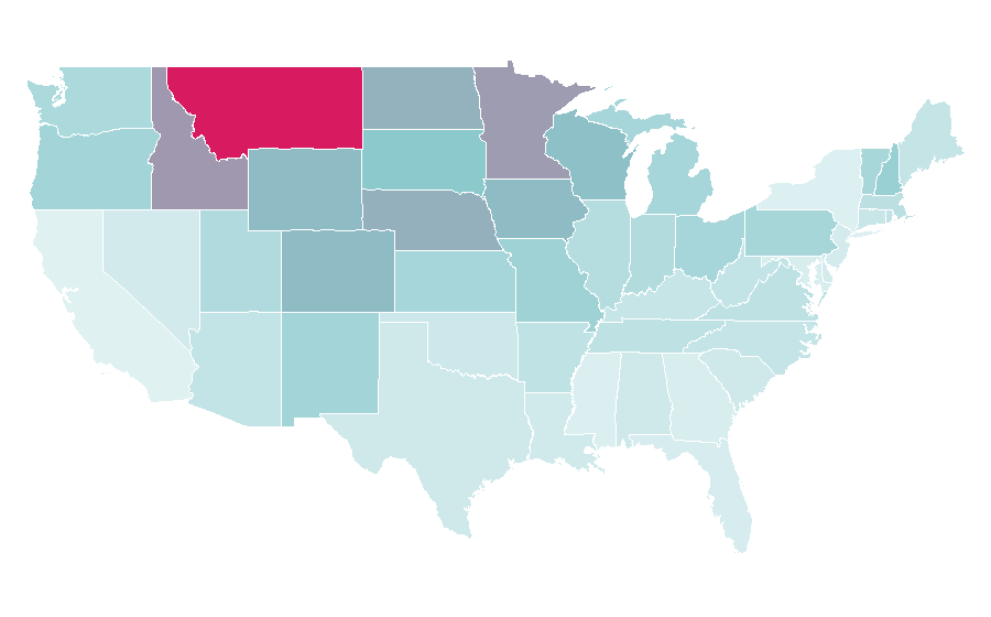Affinity by region — The Chive, United States