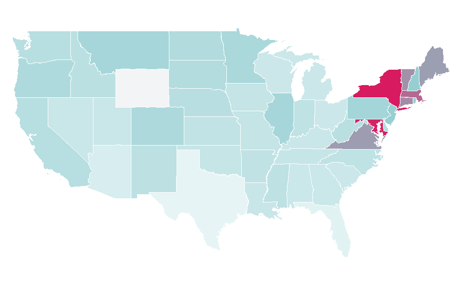 Affinity by region — The Chronicle of Philanthropy, United States
