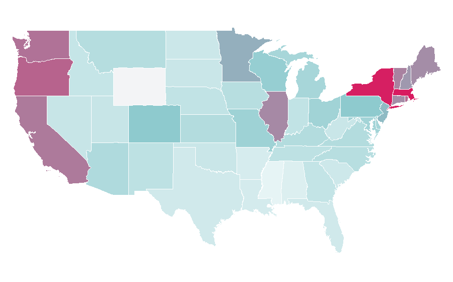 Affinity by region — The Comeback (TV series), United States