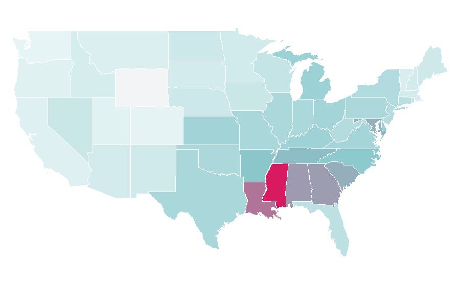 Affinity by region — The Cosby Show, United States