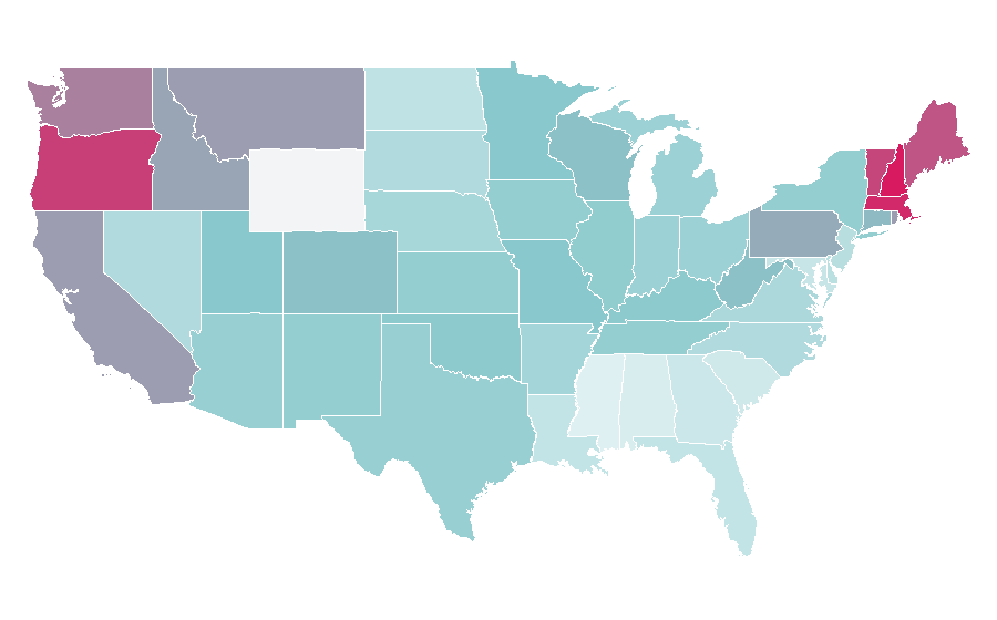 Affinity by region — The Cranberries, United States