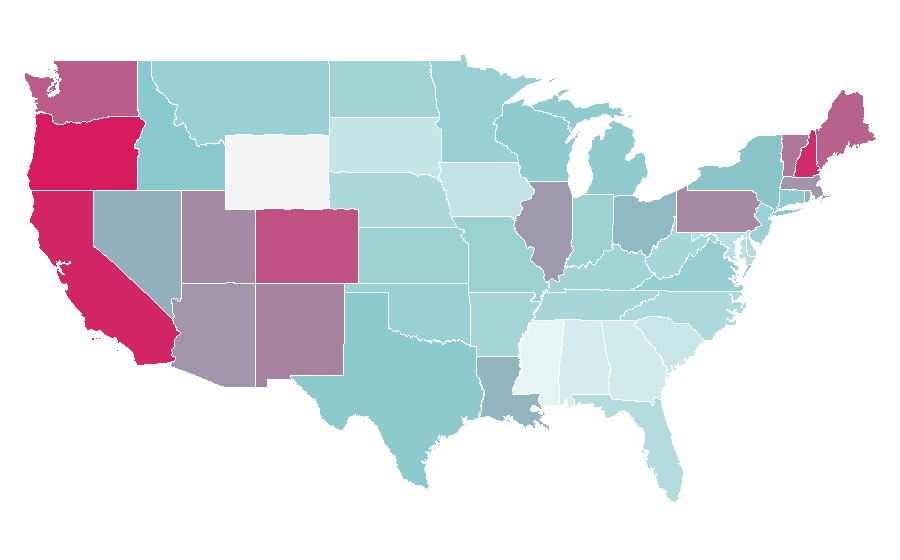 Affinity by region — The Cure, United States